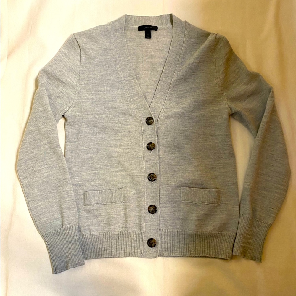 J. Crew women’s marina wool gray cardigan. Size small